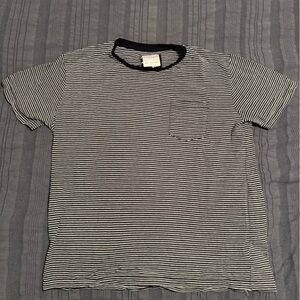 Men's Denim & Flower Striped Sweater Shirt